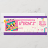 Retro 80s Cassette Boombox New Year Song Concert T 招待状 (正面)