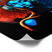 Retro 80s Funk Afro Girl Disco Soul African Americ ポスター (角)