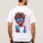 Retro 80s Gamer – Vaporwave Style Vector T-Shirt  Tシャツ (裏面)