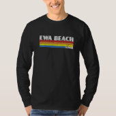 Retro 80s Hawaii HI Souvenir Ewa Beach   Tシャツ (正面)