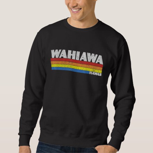 Retro 80s Hawaii HI Souvenir Wahiawa スウェットシャツ (正面)