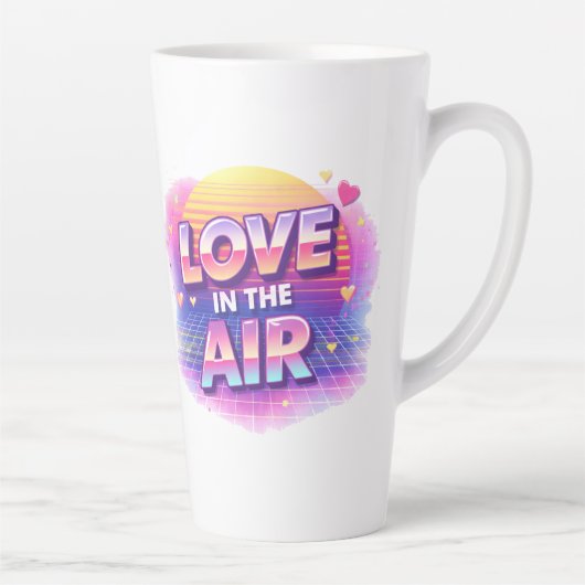 Retro 80's Love In The Air Valentine Lover Candle カフェラテマグ (右)
