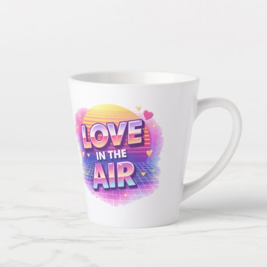  Retro 80's Love In The Air Valentine Lover Candle カフェラテマグ (右)