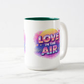 Retro 80's Love In The Air Valentine Lover Candle ツートーンマグカップ (正面右)