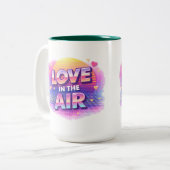  Retro 80's Love In The Air Valentine Lover Candle ツートーンマグカップ (正面左)