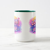  Retro 80's Love In The Air Valentine Lover Candle ツートーンマグカップ (中央)