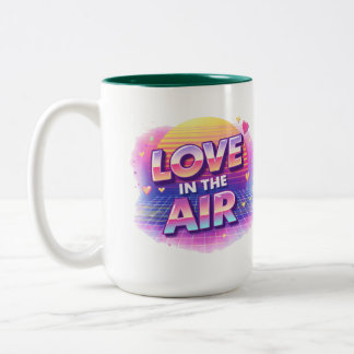  Retro 80's Love In The Air Valentine Lover Candle ツートーンマグカップ