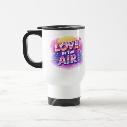 Retro 80's Love In The Air Valentine Lover Candle トラベルマグ (左)