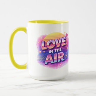  Retro 80's Love In The Air Valentine Lover Candle マグカップ