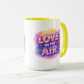 Retro 80's Love In The Air Valentine Lover Candle マグカップ (正面右)