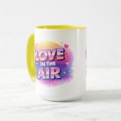 Retro 80's Love In The Air Valentine Lover Candle マグカップ (正面左)