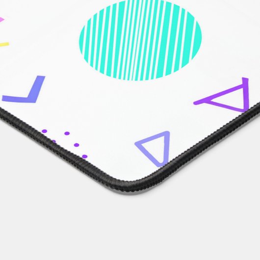 Retro 80s Memphis Geometric Pattern デスクマット (コーナー)