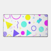 Retro 80s Memphis Geometric Pattern デスクマット (正面)