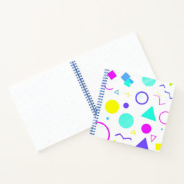 Retro 80s Memphis Geometric Pattern ノートブック