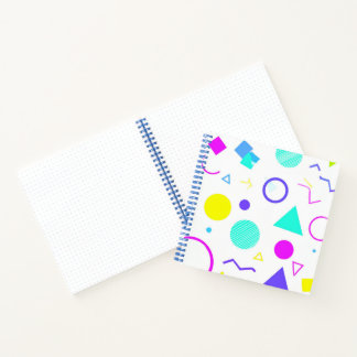 Retro 80s Memphis Geometric Pattern ノートブック