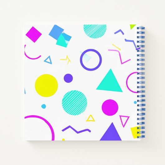Retro 80s Memphis Geometric Pattern ノートブック (裏面)