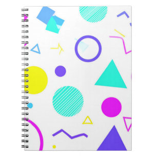 Retro 80s Memphis Geometric Pattern ノートブック