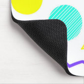 Retro 80s Memphis Geometric Pattern マウスパッド (コーナー)