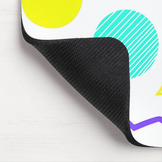 Retro 80s Memphis Geometric Pattern マウスパッド (コーナー)