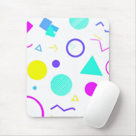 Retro 80s Memphis Geometric Pattern マウスパッド