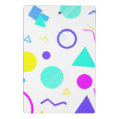 Retro 80s Memphis Geometric Pattern ミニクリップボード (裏面)