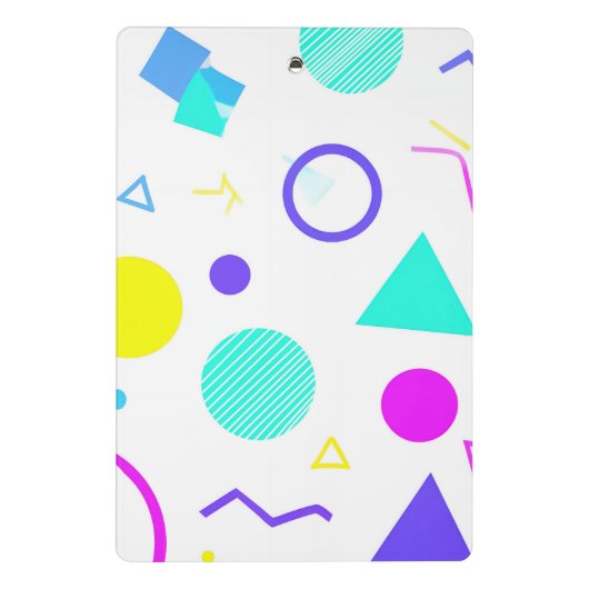 Retro 80s Memphis Geometric Pattern ミニクリップボード (裏面)