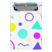 Retro 80s Memphis Geometric Pattern ミニクリップボード (正面)
