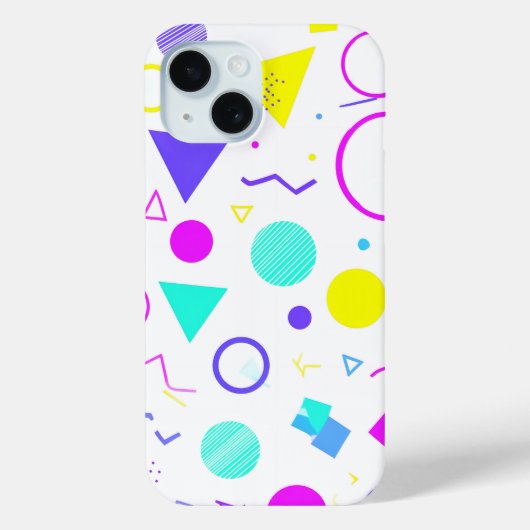 Retro 80s Memphis Geometric Pattern Case-Mate iPhoneケース (裏面)