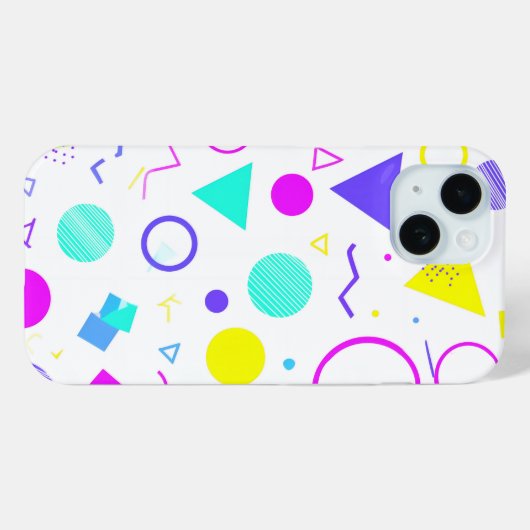 Retro 80s Memphis Geometric Pattern Case-Mate iPhoneケース (裏面 (横))