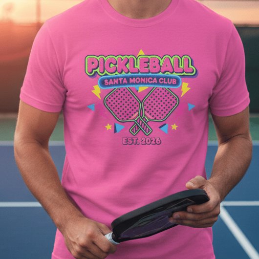 Retro 80s Neon Pickleball Club Personalized  Tシャツ