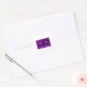Retro 80s Neon Purple Transparent Cassette Tape Di スクエアシール (封筒)