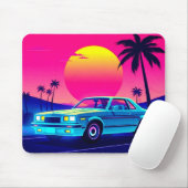 Retro 80s Outrun Sunset XL Gaming Desk Mat マウスパッド (マウス)