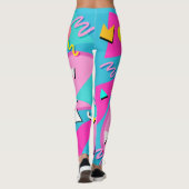 Retro 80s Pattern Leggings Vibrant Colourful レギンス (裏面)