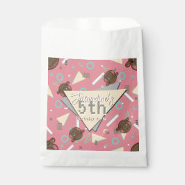 Retro 80's Pink Baby Hippo Birthday フェイバーバッグ