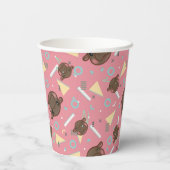 Retro 80's Pink Baby Hippo Birthday 紙コップ (裏面)