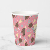 Retro 80's Pink Baby Hippo Birthday 紙コップ (右)