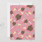 Retro 80's Pink Baby Hippo Birthday Invitation 招待状 (裏面)