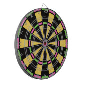 Retro 80s Pop Yellow, Pink, Green ダーツボード (正面左)