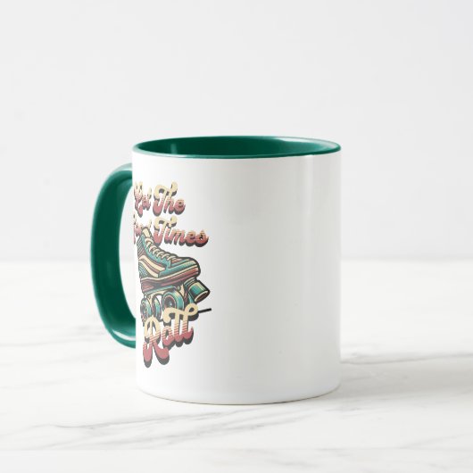 Retro 80s Rollerskate Coffee Mug マグカップ (正面左)