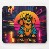 Retro 80s Short King Dachshund Mouse Pad マウスパッド (正面)