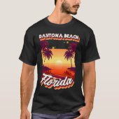 Retro 80's Style Daytona Beach Florida Palm Tree S Tシャツ (正面)
