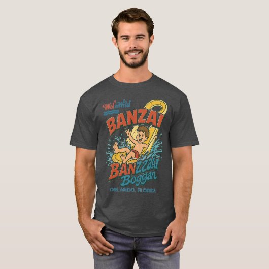 Retro 80s-style waterpark BANZAI ORLANDO, FLORIDA Tシャツ (正面フル)