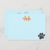 Retro 80s Video Game 8 Bit Art Dog Paw Custom ノートカード (正面/裏面)