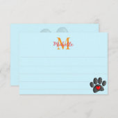 Retro 80s Video Game 8 Bit Pixel Art Dog Paw Print ノートカード (正面/裏面)