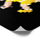 Retro 80s Video Game Pixel Art Badminton Player  ポスター (角)