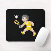 Retro 80s Video Game Pixel Art Badminton Player  マウスパッド (マウス)