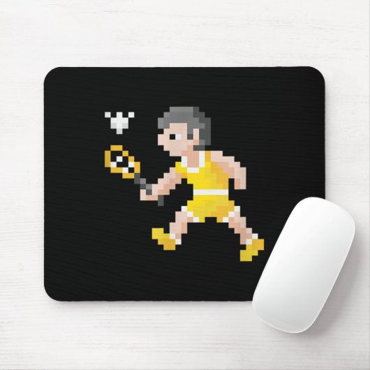 Retro 80s Video Game Pixel Art Badminton Player  マウスパッド (マウス)