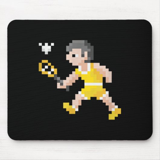Retro 80s Video Game Pixel Art Badminton Player  マウスパッド (正面)