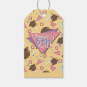 Retro 80's Yellow Baby Hippo Birthday ギフトタグ (正面)