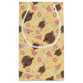Retro 80's Yellow Baby Hippo Birthday スモールペーパーバッグ (裏面)